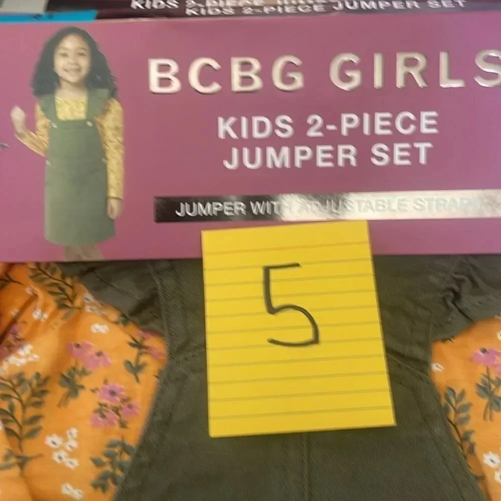 BCBG Girls Jumper Romper Skirt Set With Long Sleeve Yellow Floral Shirt 5